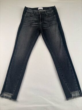 PARKER SMITH Charcoal Black Skinny Jeans with Side Stripe